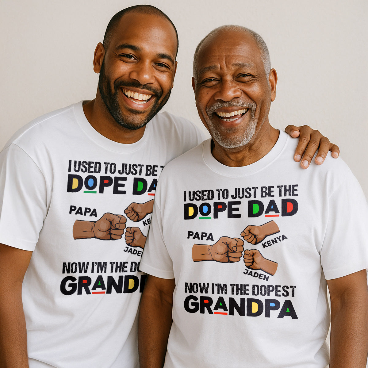 Now I'm The Dopest Grandpa - Personalized 2D Unisex T-shirt