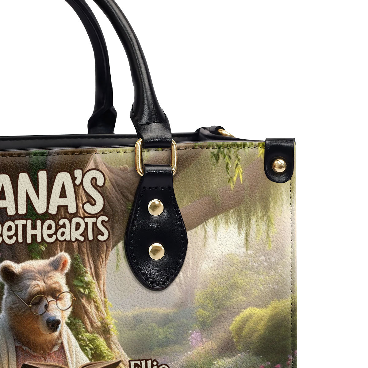 Nana's Sweethearts - Bears Personalized Leather Handbag STB76