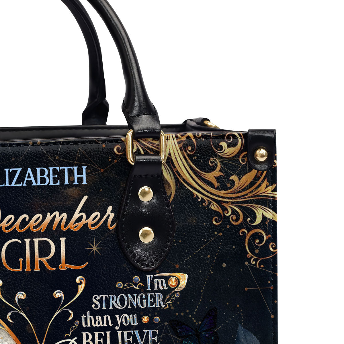 Month Girl - Stronger Than You Believe - Personalized Leather Handbag MB91