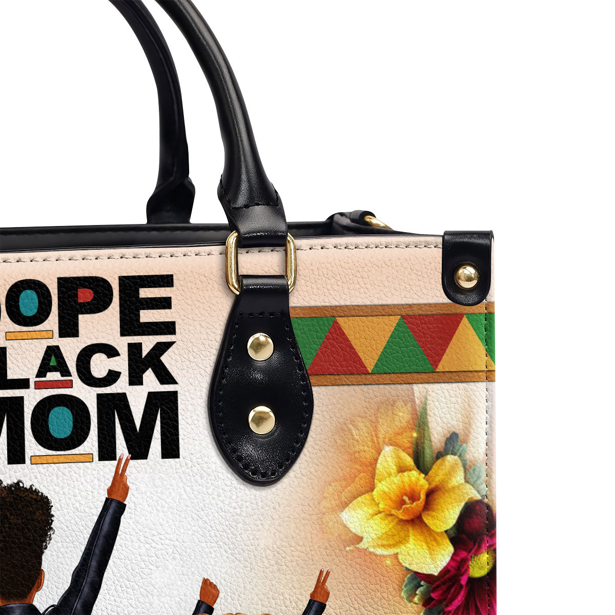 Dope Black Mom - Personalized Leather Handbag STB208
