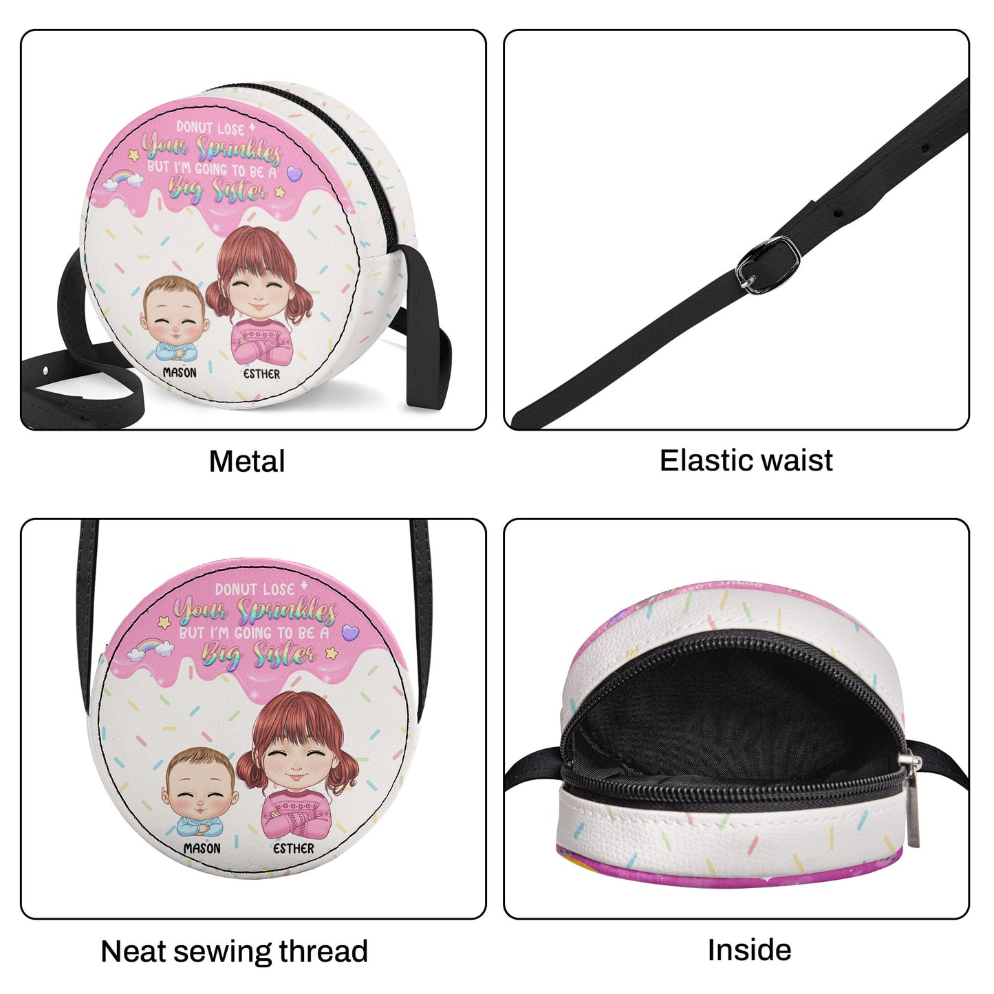 I Am Going To Be A Big Sister - Personalized Kid Round Purse SBCRBLN1782L
