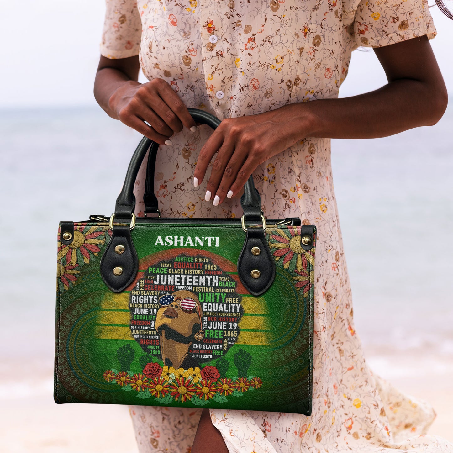 Juneteenth Queen - Personalized Leather Handbag SBLHBHA18