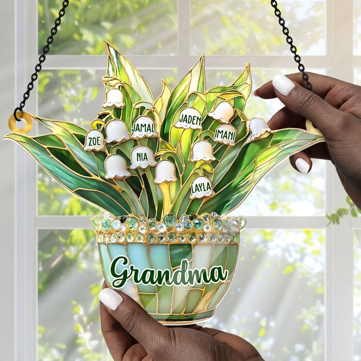 Blooming With Grandma’s Love - Personalized Acrylic Suncatcher