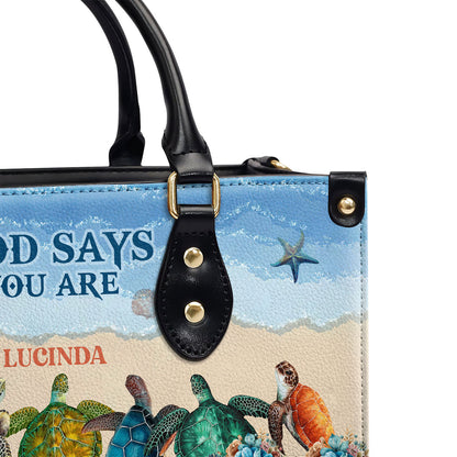 God Says You Are - Personalized Leather Handbag MB87