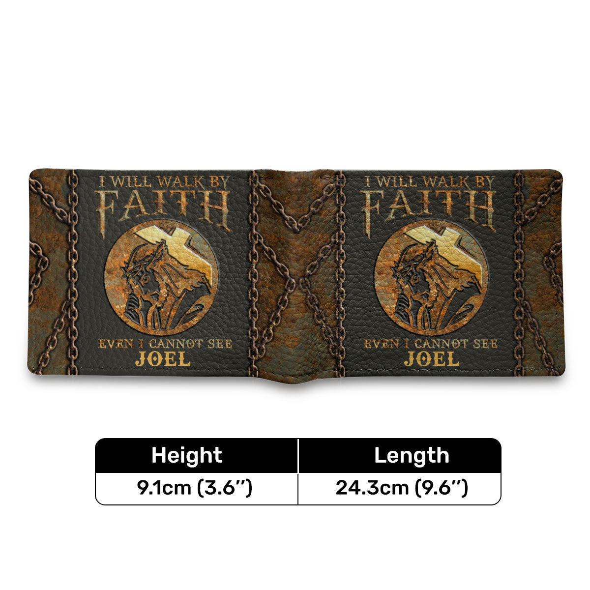 I Will Walk By Faith Even When I Cannot See - Personalized Leather Folded Wallet SBLFWN34