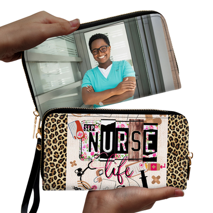 Nurse Life - Personalized Leather Clutch Purse