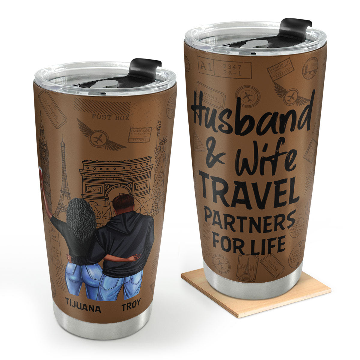 Travel Partners For Life - Personalized Stainless Steel Tumbler