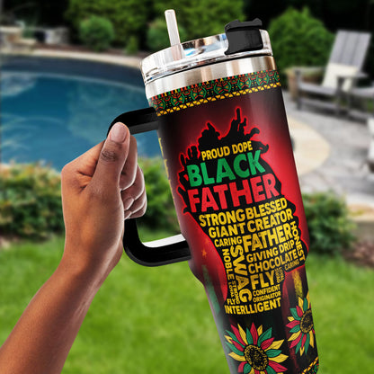 Proud Black Father - Personalized Stainless Steel Tumbler