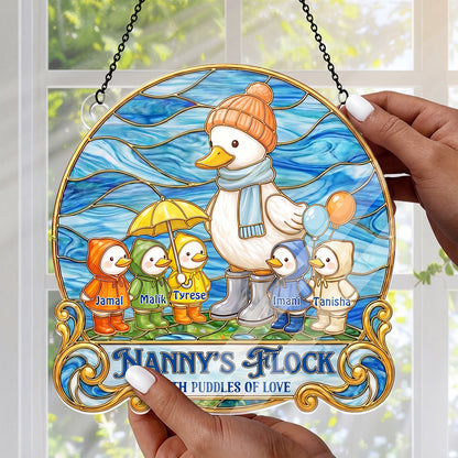 Raincoat Family Flock - Personalized Acrylic Suncatcher