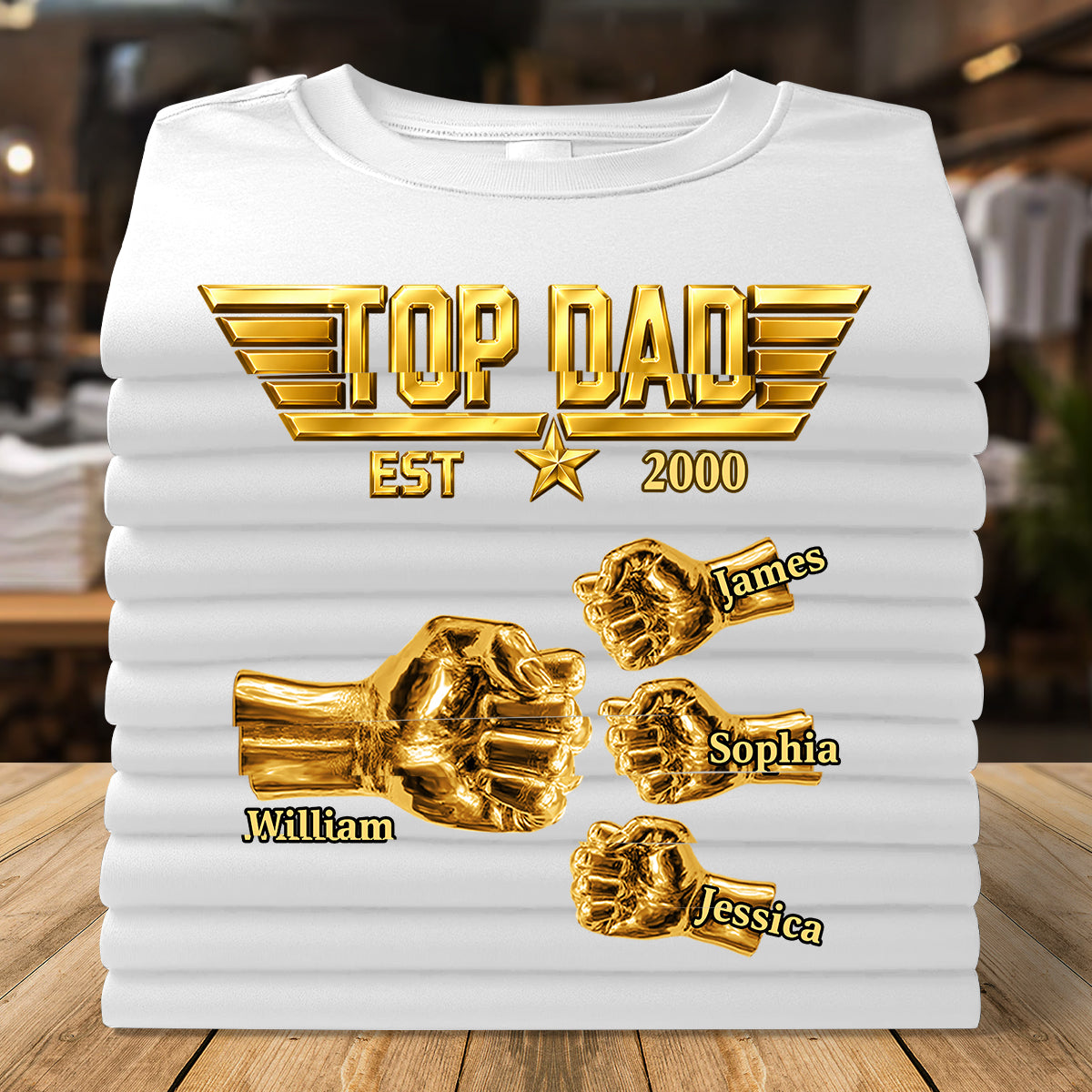Top Dad - Personalized 2D Unisex T-shirt
