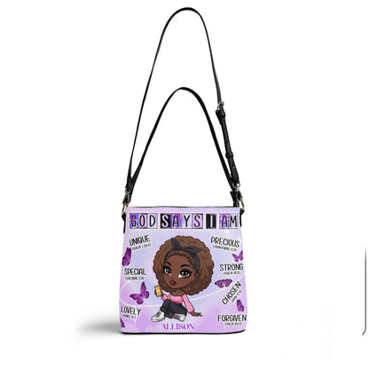 God Says I Am - Personalized Bucket Bag SBBD18LN1455L