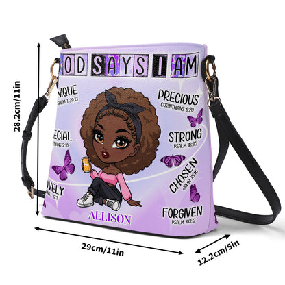 God Says I Am - Personalized Bucket Bag SBBD18LN1455L