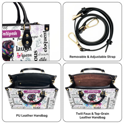 Strong Bold Harmonious - Personalized Leather Handbag SBLHBHA12