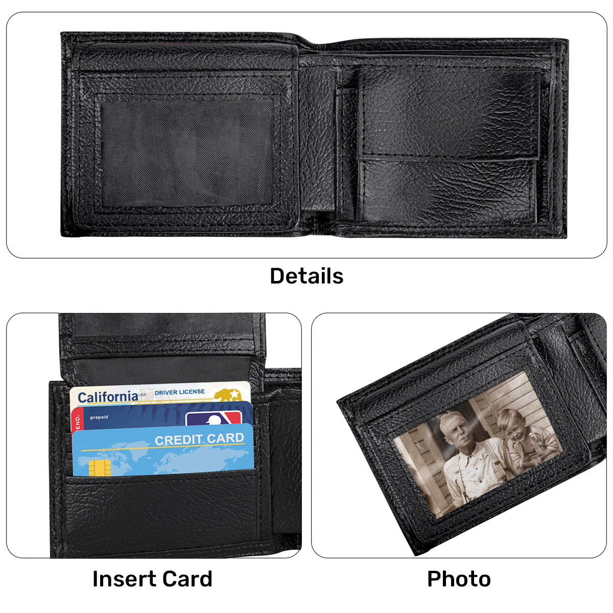 Legends - Personalized Leather Folded Wallet SBLFWHA12