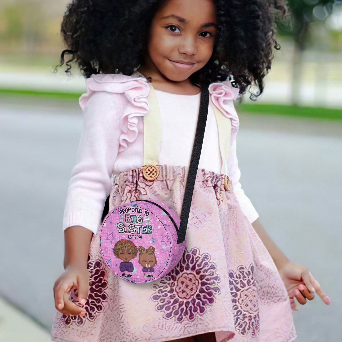 Promoted To Big Sister - Personalized Kid Round Purse SBCRBLM1709D