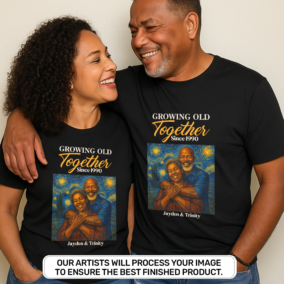 Growing Old Together - Personalized 2D Unisex T-shirt
