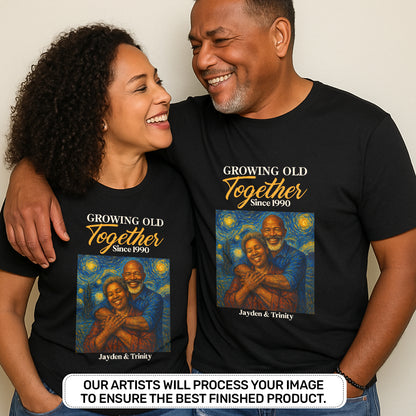 Growing Old Together - Personalized 2D Unisex T-shirt
