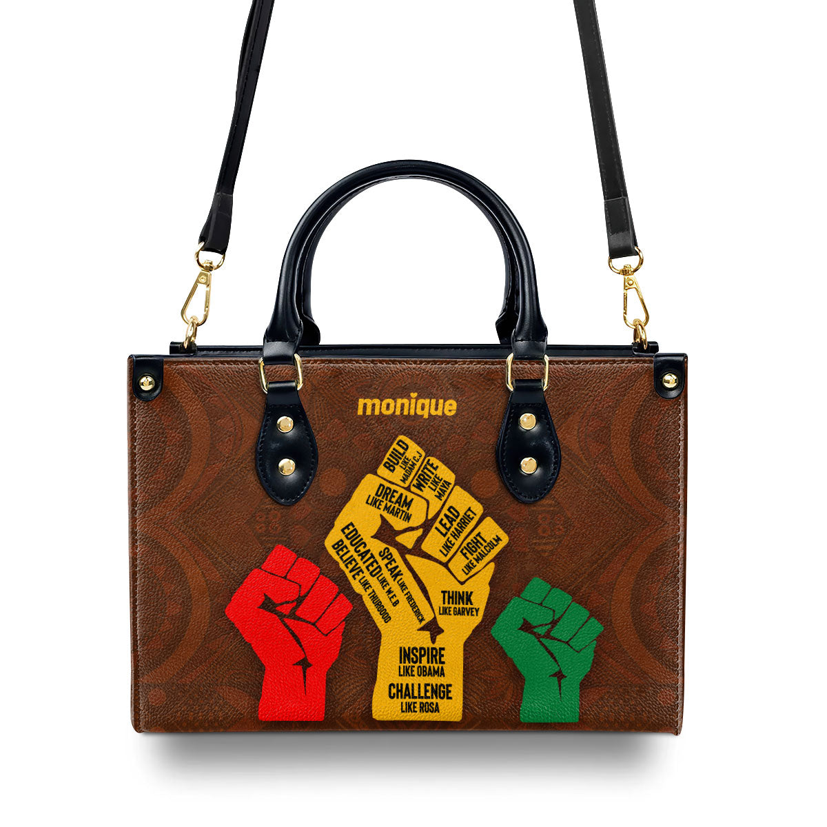 Black History Month - Personalized Leather Handbag STB190A