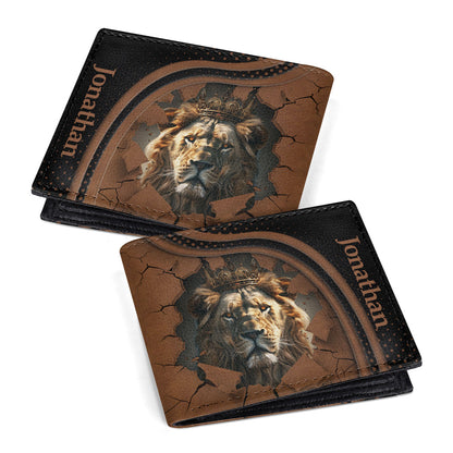 Lion King - Personalized Leather Folded Wallet SBLFWHA13