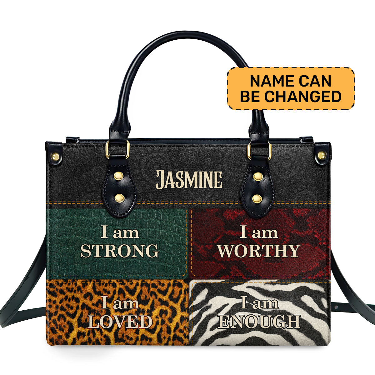 I Am - Personalized Leather Handbag SB08