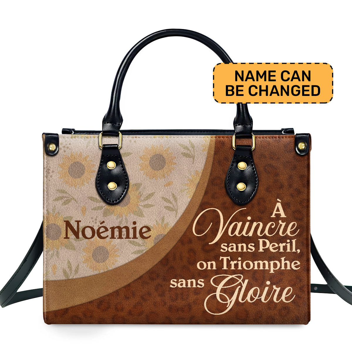 À vaincre sans peril, on triomphe sans gloire - Personalized Leather Handbag SB606