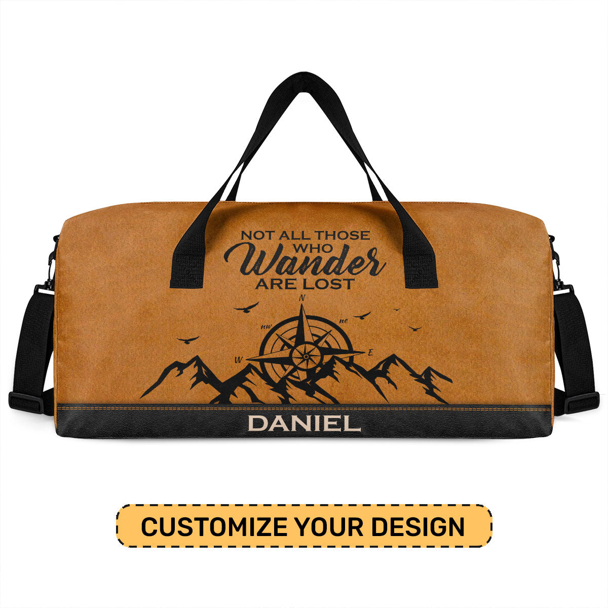 Not All Those Who Wander Are Lost - Personalized Minimalist Duffle Bag SBMDBHN36