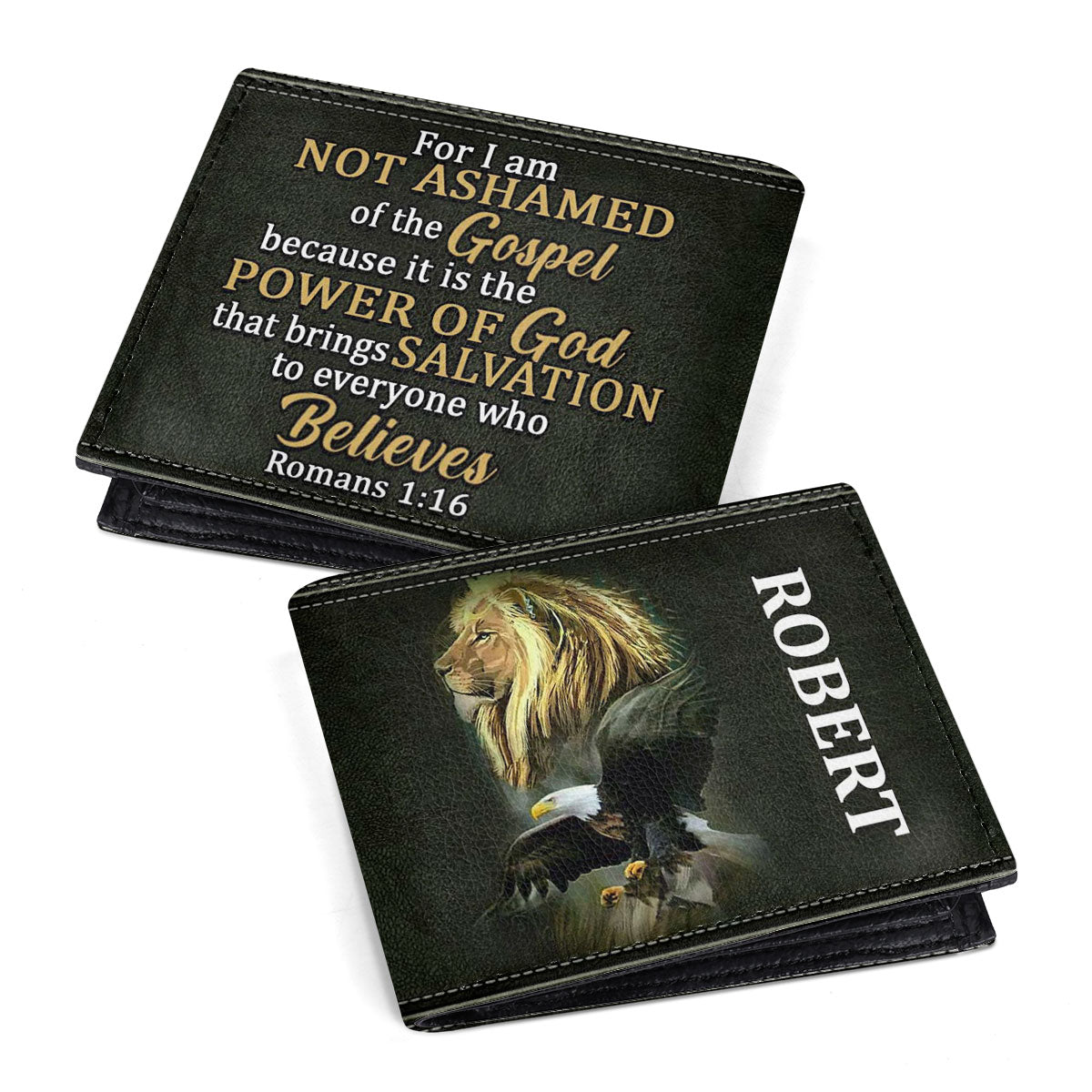Not Ashamed Of The Gospel - Personalized Leather Folded Wallet SBLFWM1031