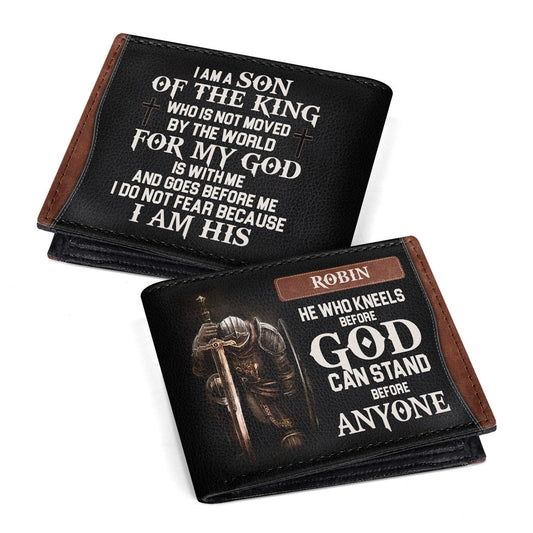 Son Of The King - Personalized Leather Folded Wallet SBLFWM1028