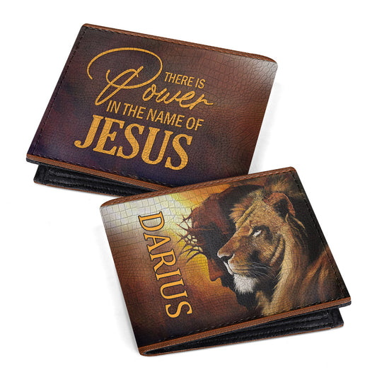 Name Of Jesus - Personalized Leather Folded Wallet SBLFWM1030