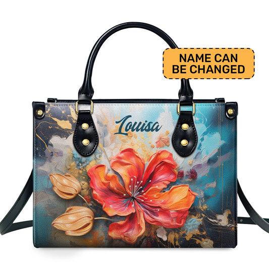 Flamboyant Flower - Personalized Leather Handbag STB131