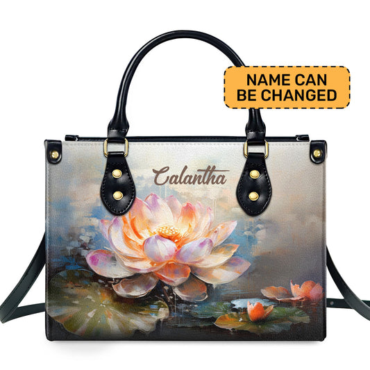 Blooming Lotus - Personalized Leather Handbag STB138