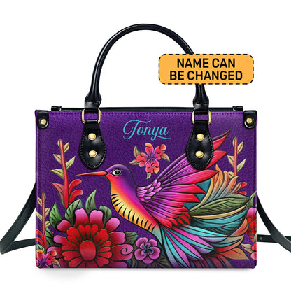 Humming Bird - Personalized Leather Handbag - STB141