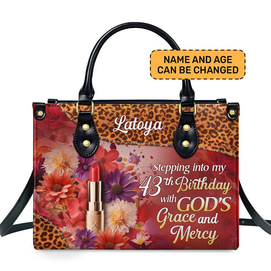 Stepping Into My Birthday - Personalized Leather Handbag STB61