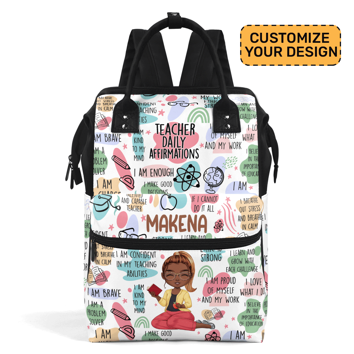 Teacher Daily Affirmations - Personalized Duckbilled Backpack SBDBPLM1638L