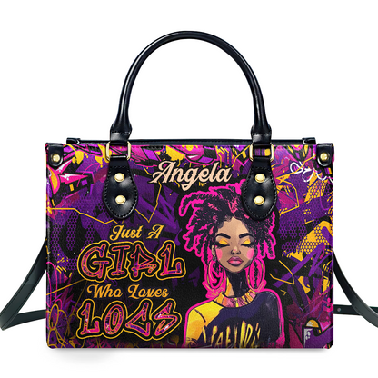 Just A Girl Who Loves Locs - Personalized Leather Handbag SBLHBLM2443L