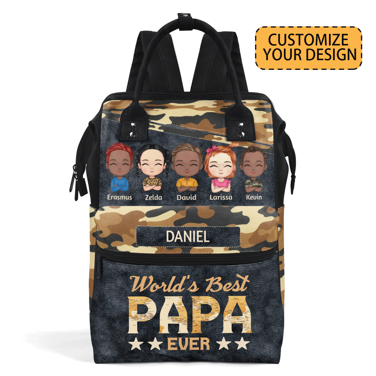 World's Best Dad Ever - Personalized Duckbilled Backpack SBDBPLM1155D