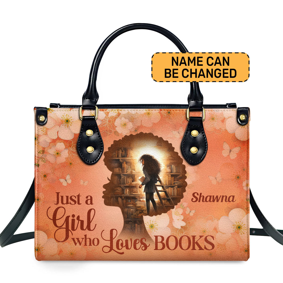 Just A Girl Who Loves Books - Personalized Leather Handbag STB179