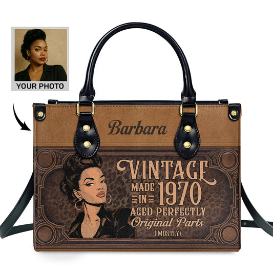 Vintage Brown - Personalized Leather Handbag