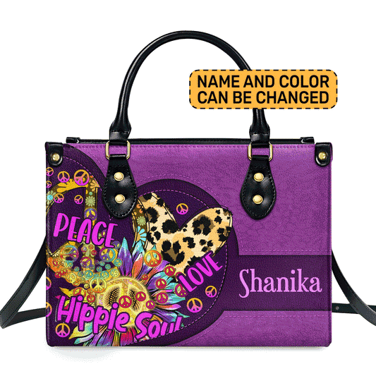 Hippie Soul - Personalized Leather Handbag STB221