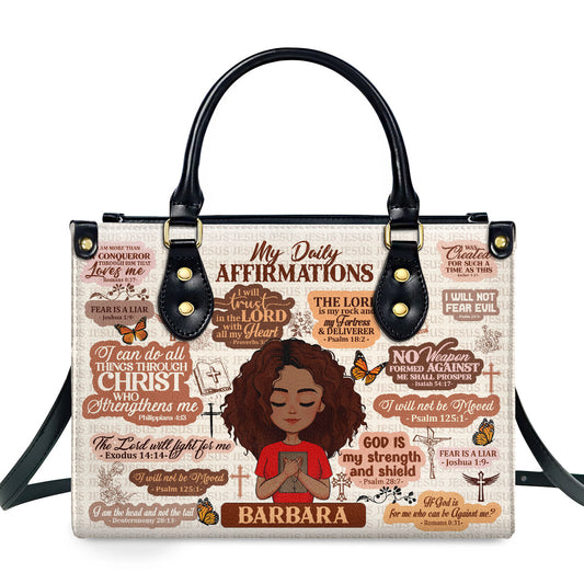 My Daily Affirmations - Personalized Leather Handbag SBLHBLM2276D