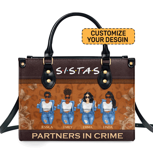 Partners In Crime - Personalized Leather Handbag STB04
