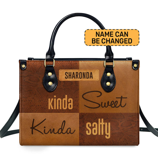 Kinda Sweet Kinda Salty - Personalized Leather Handbag STB200