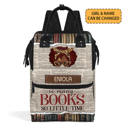 So Many Books, So Little Time - Personalized Duckbilled Backpack SBDBPLM933L