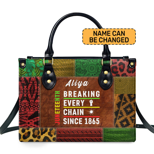 Juneteenth - Personalized Leather Hand Bag SBLHBHA24