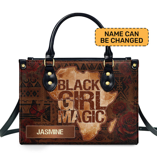 Black Girl Magic - Personalized Leather Handbag MB69