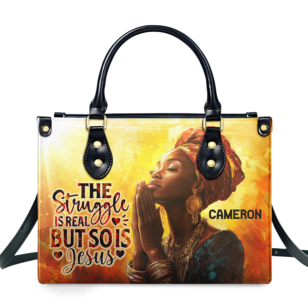 The Struggle Is Real But So Is Jesus - Personalized Leather Handbag SBLHBLM2453T