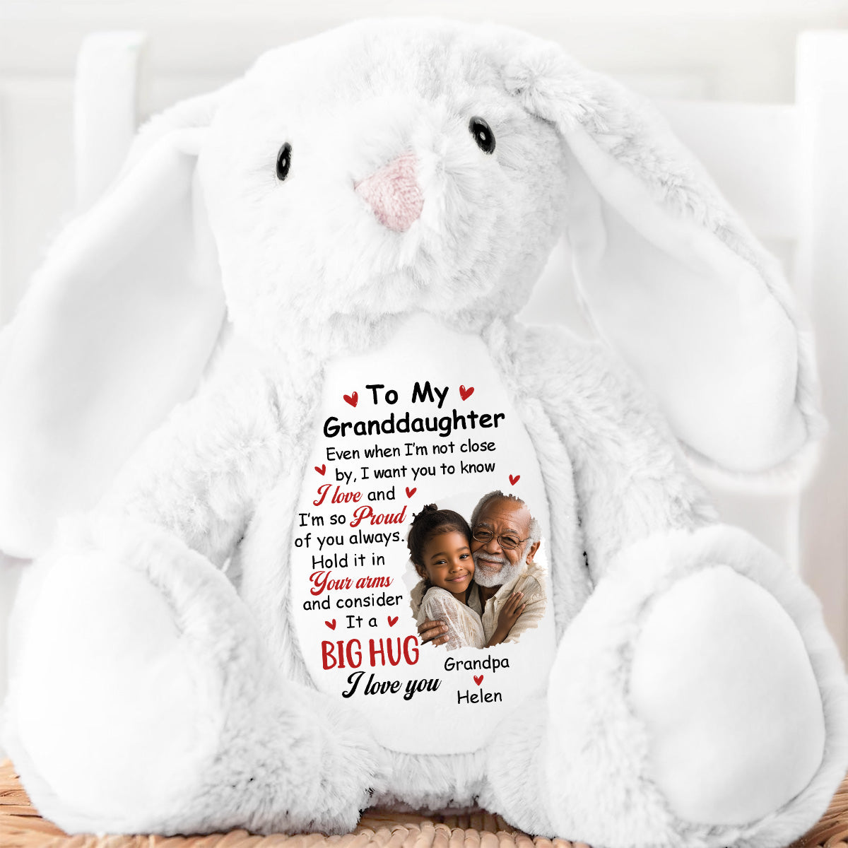 I Am So Proud Of You - Personalized Stuffed Bunny