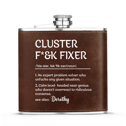 Cluster Fixer - Personalized Leather Flask