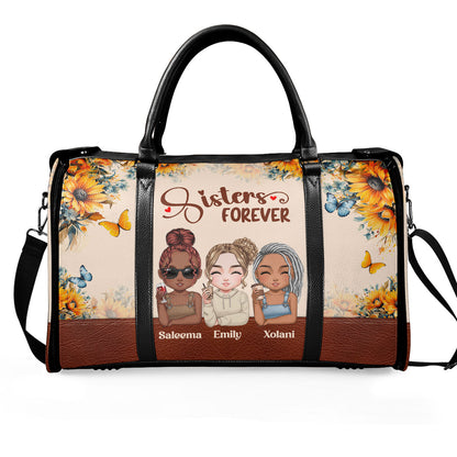 Sisters Forever - Personalized Leather Duffle Bag