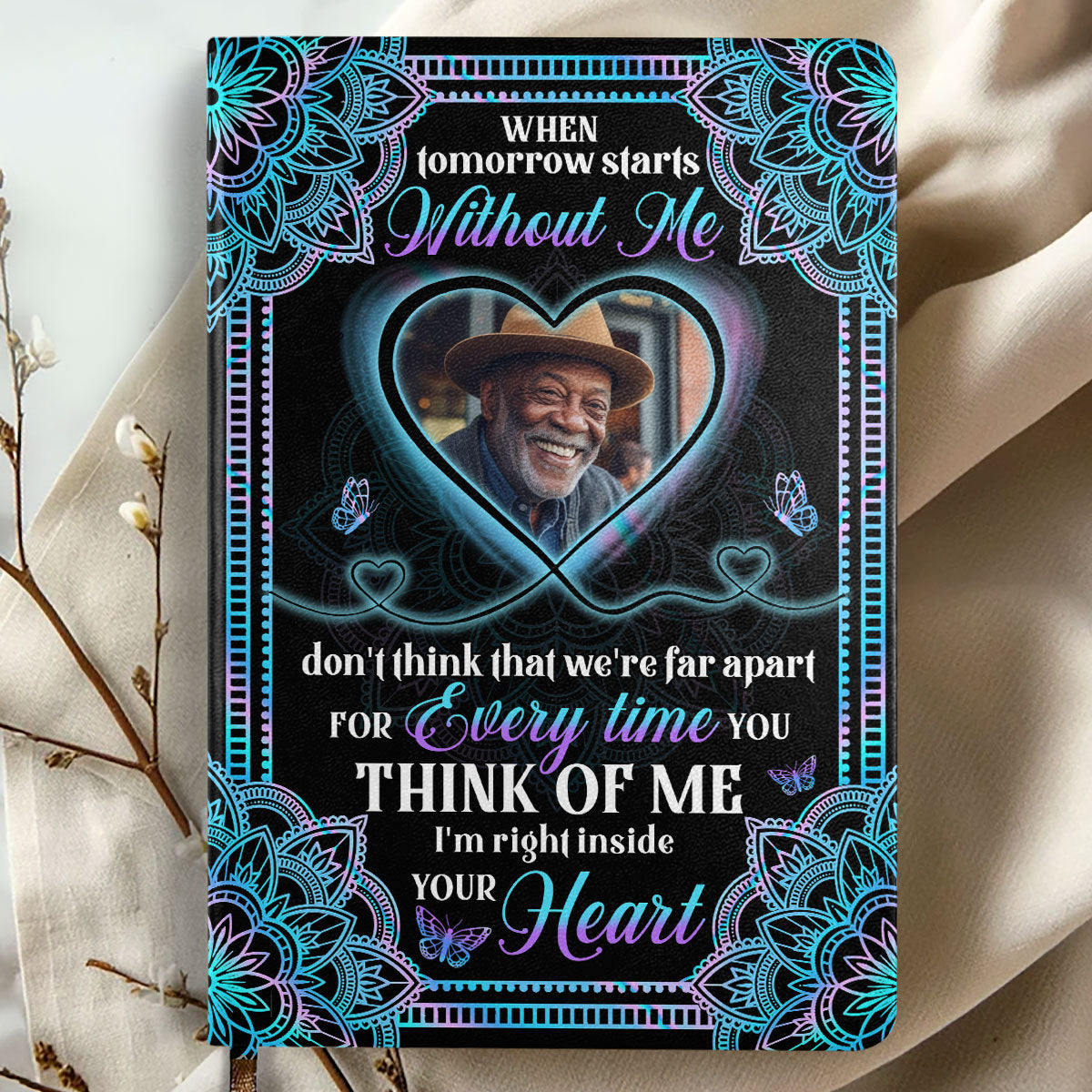 I'm Right Inside Your Heart - Personalized Leather Cover Notebook